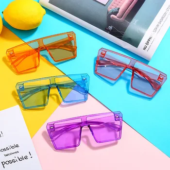 Prevelik sončna Očala Ženske 2020 Luksuzne blagovne Znamke Kvadratnih sončna Očala Candy Barve Leče Očala Odtenki Potovanja Ravno Top Jasno Objektiv MM22