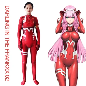 3Pcs Draga V Franxx 02 Nič Dveh Cosplay Kostum za Ženske Halloween Kostum Pustni Party Jumpsuit Anime Bodysuit Mujer