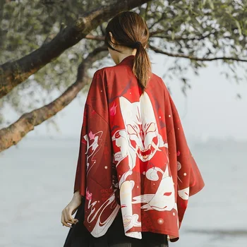 Japonski Obleke Kimono Jopico Ženske Yukata Ženski Kitajski Kimono Harajuku Kawaii Oblačila Bluzo Majica Haori Obi KK2729
