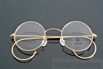 42mm majhnosti Letnik Krog Starinsko Žice Platišče Kovinsko Eyeglass Okvirji Zlato Gunmetal Polno Platišča Očala za kratkovidnost Rx lahko